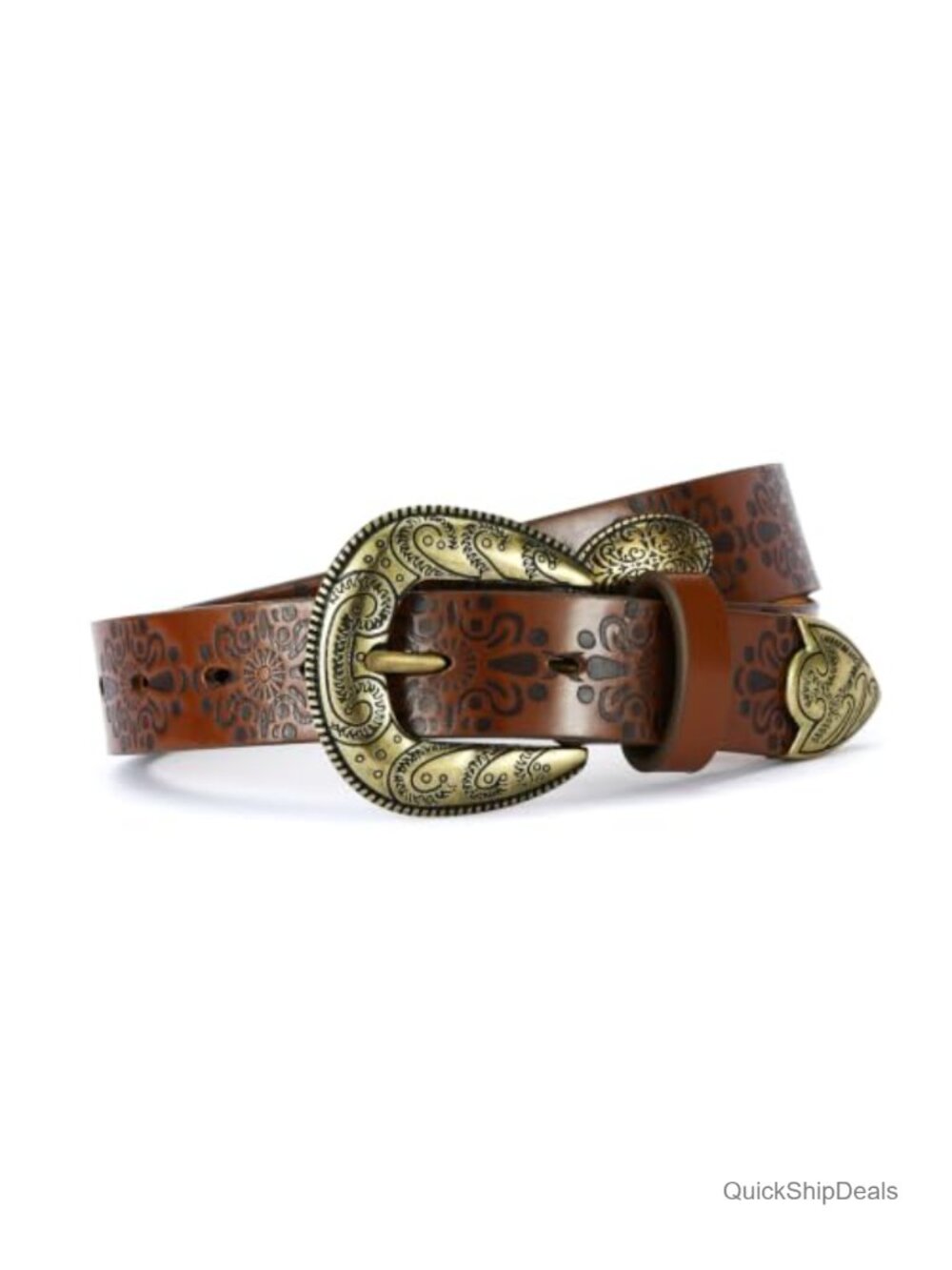 Western Belt for Women Faux Leather Cowgirl Belt for Jeans Vintage Buckle